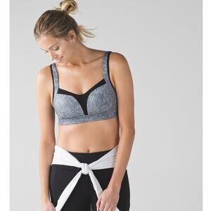 LULULEMON Ta Ta Tamer III High Support Sports Bra Rio‎ Mist White Black